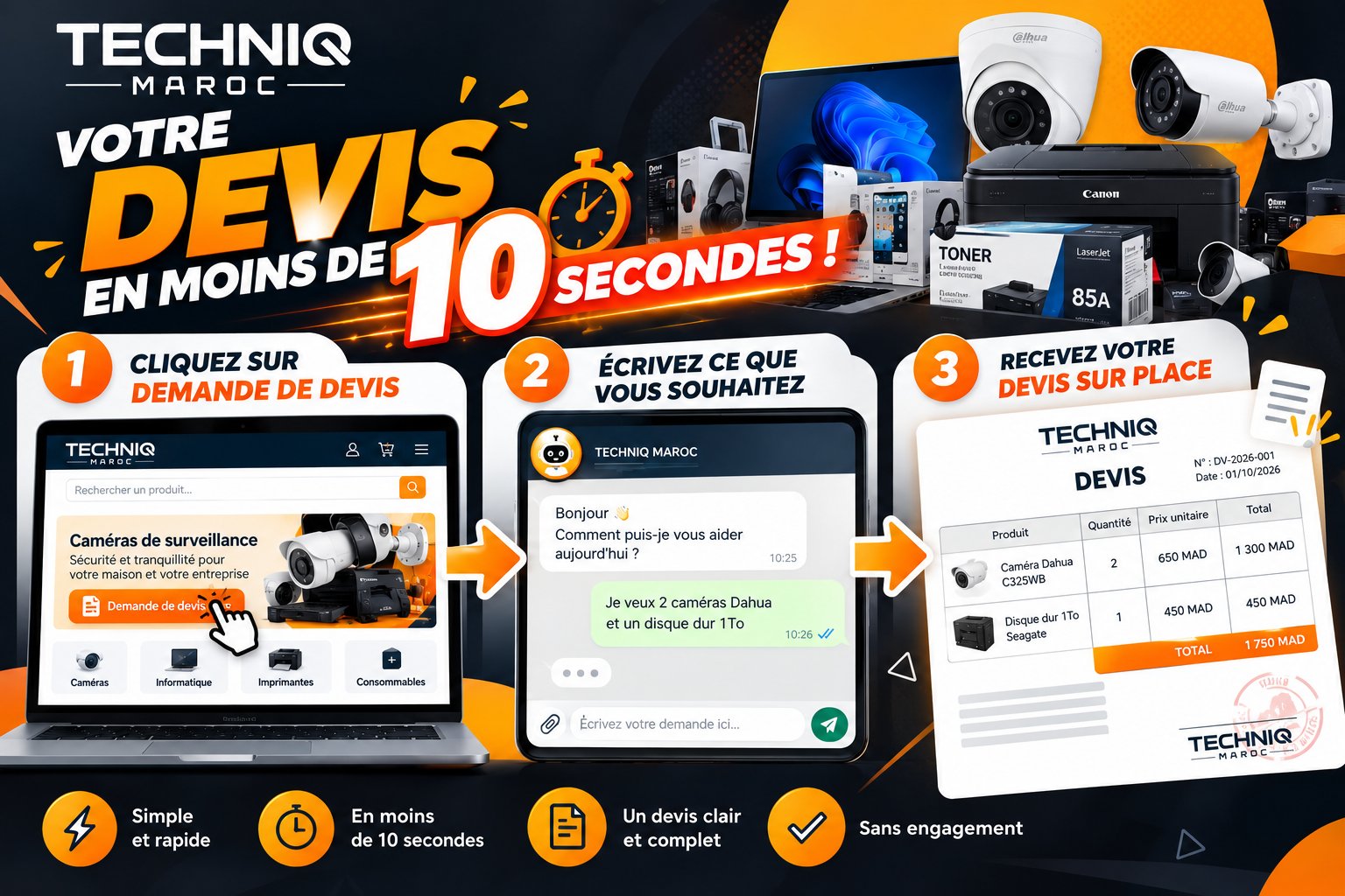 Votre devis en moins de 10 secondes - Techniq Maroc