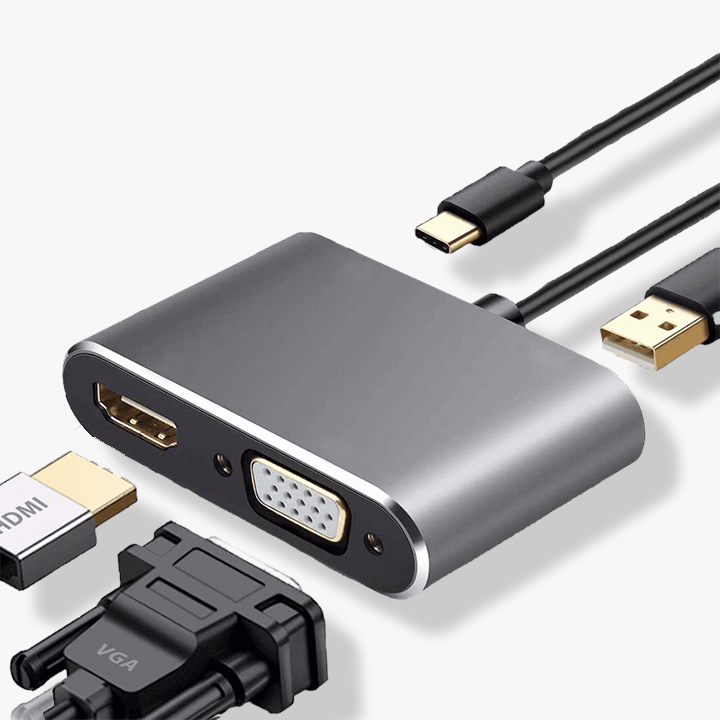 Adaptateur type-c to HDMI - VGA - USB - USB C 4 IN 1
