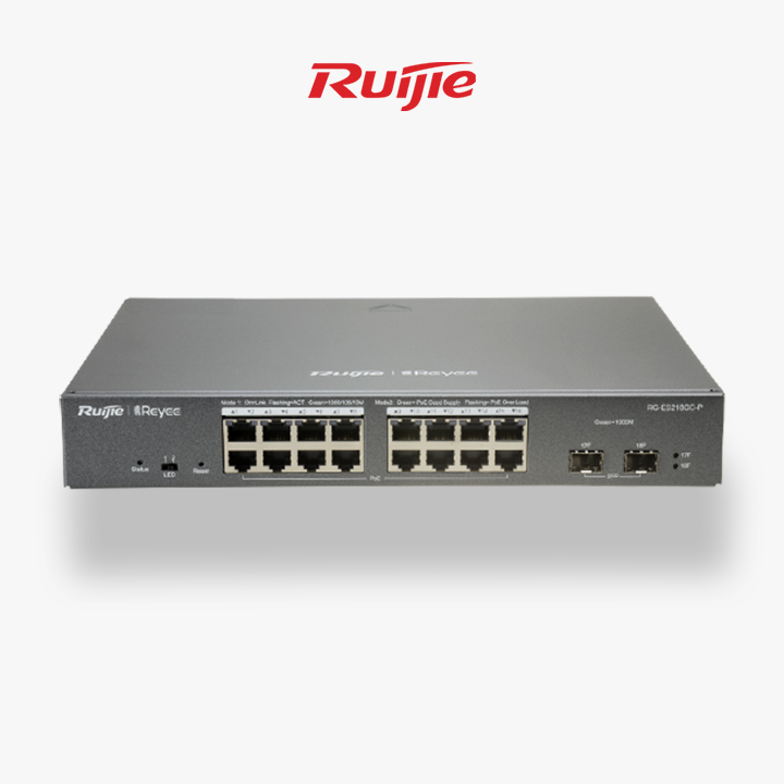 Switch Ruijie 18 Port PoE 2 SFP Gigabit Managed