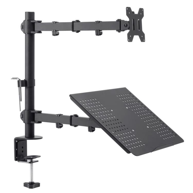 Bras de support de moniteur avec plateau pour clavier