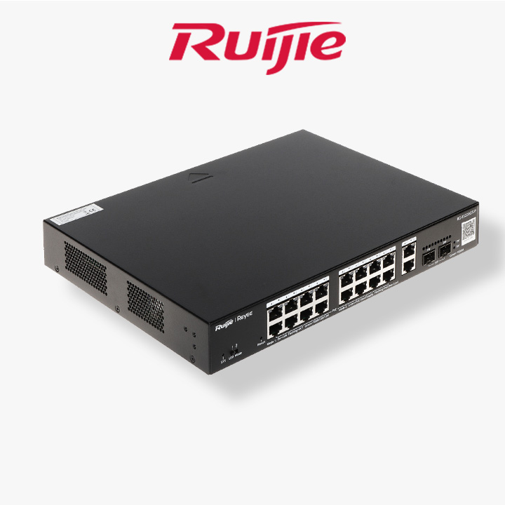 Switch Ruijie 20 ports Gigabit POE (16 Poe/Poe +2 Ports Gigabit Rj45+2 Ports SFP)
