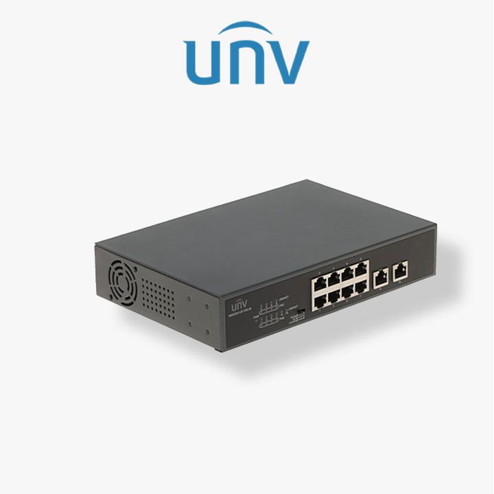 Switch Uniview 10 Ports (8 ports Gigabit PoE + 2 Ports Gigabit) Rackable