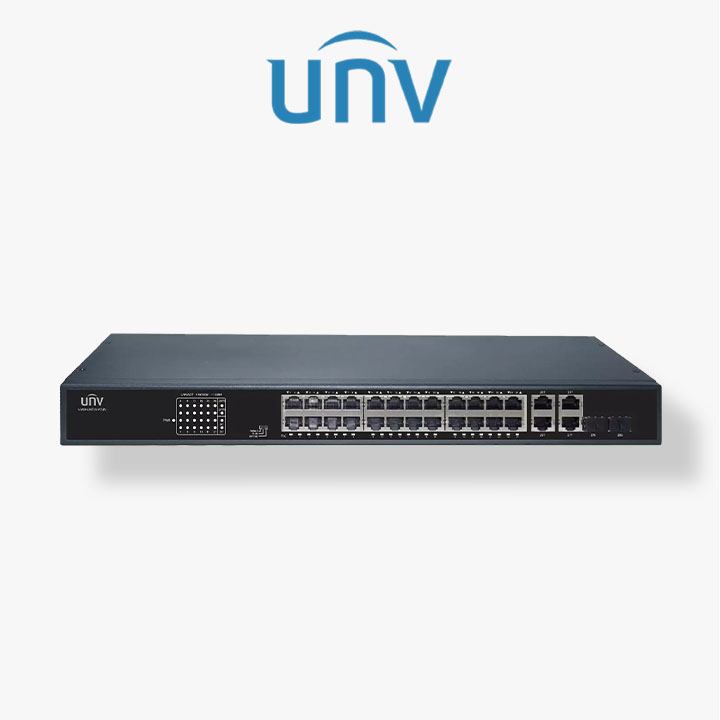 Switch Uniview POE 26 Ports Gigabit ( 24 ports PoE + 2 ports uplink +2 SFP )