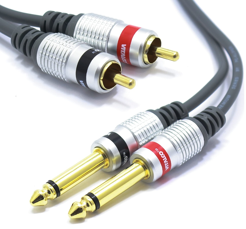 CABLE 2 RCA TO 2 JACK MONO 1.5M H-133 