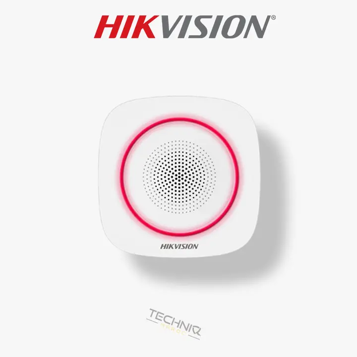sirène intérieure sans fil rouge 110 décibels pour alarme Hikvision AX PRO DS-PS1-I-WE