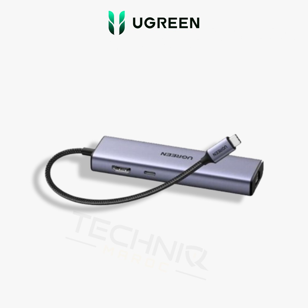 HUB Ugreen Revodok 1061 USB-C 6 en 1 Supporte PD (Power Delivery) 100W Recharge (15598) 