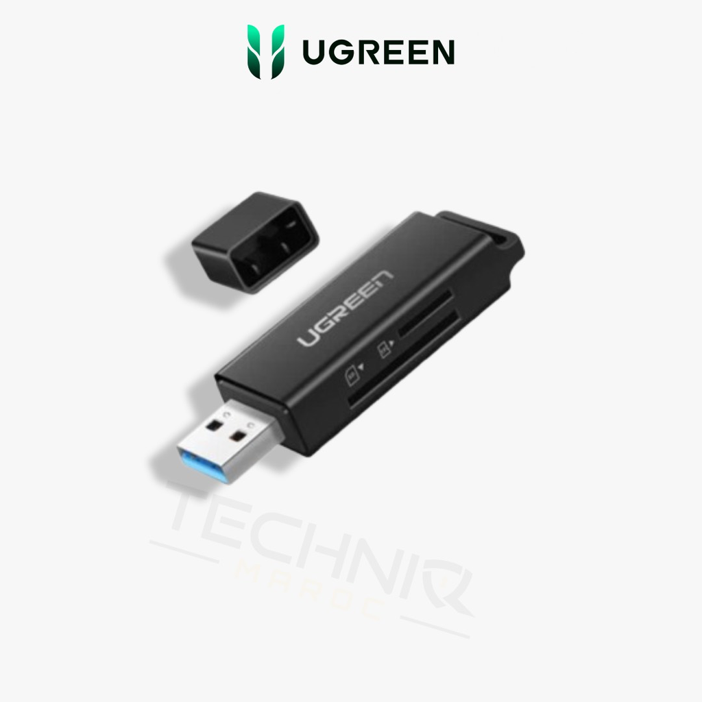 Lecteur carte mémoire SD/TF Ugreen USB 3.0 Noir (40752) 