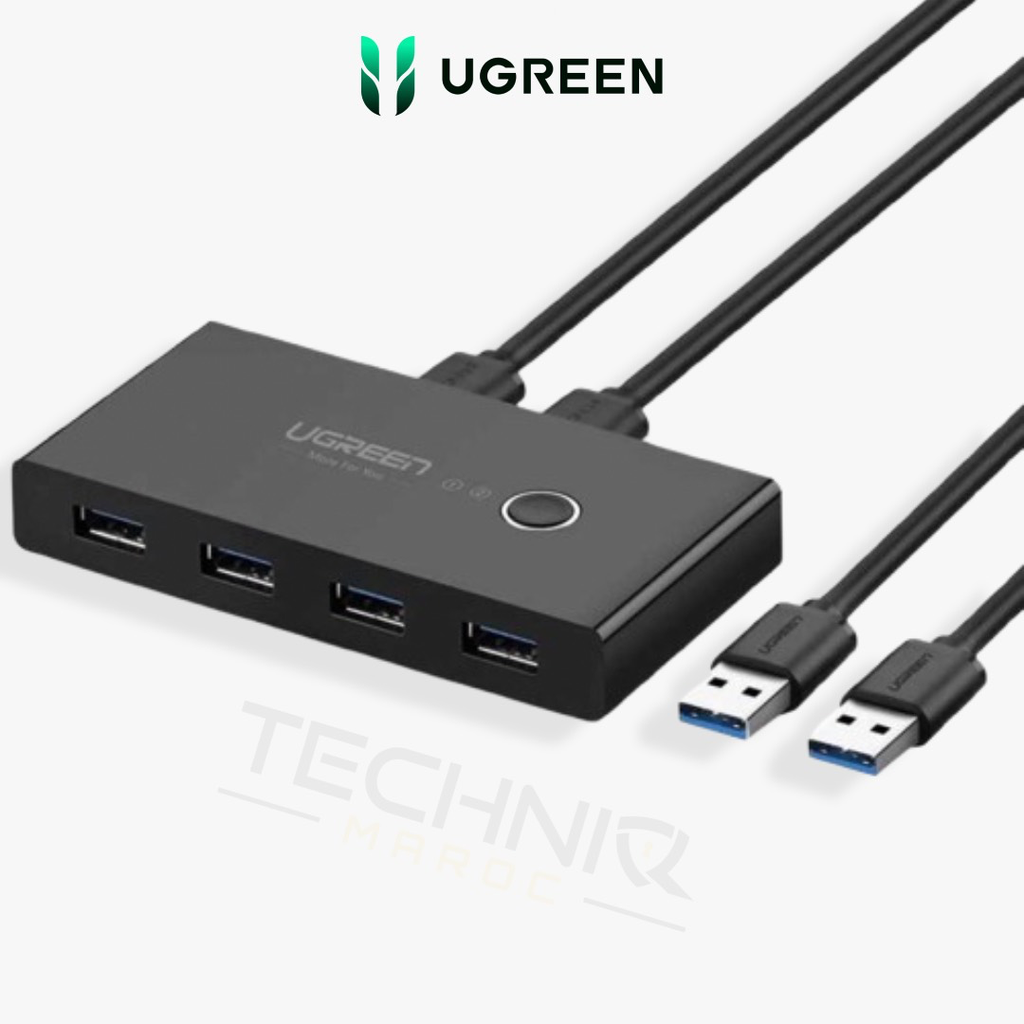 Switch USB 3.0 Ugreen 4 Ports pour 2 PC (30768) 