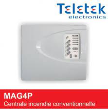 Centrale Alarme TELETEK Incendie Conventionnelle 4zone Mag4p