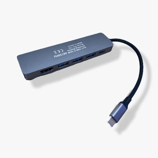 [ADPT 6IN1 AIRSKY] Adaptateur 6in1 USB C TO 3 USB 3.0 - USB C - SD/FT - RJ45