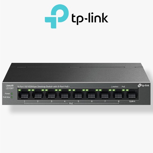 [litewave ls109p] Switch Tp-Link 9 Port PoE+10/100Mbps unmanaged 