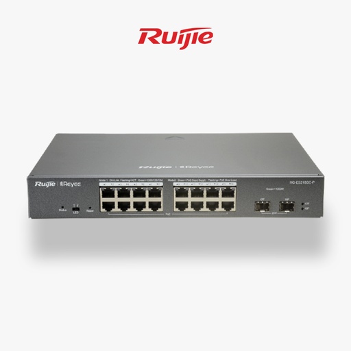 [RG-ES218GC-P] Switch Ruijie 18 Port PoE 2 SFP Gigabit Managed