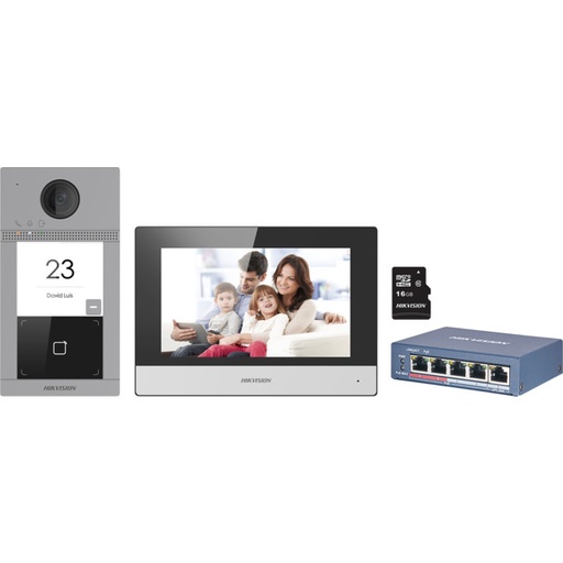 [DS-KIS604-S(C)] PACK VIDEOPHONE HIKVISION + SWITCH 5P POE