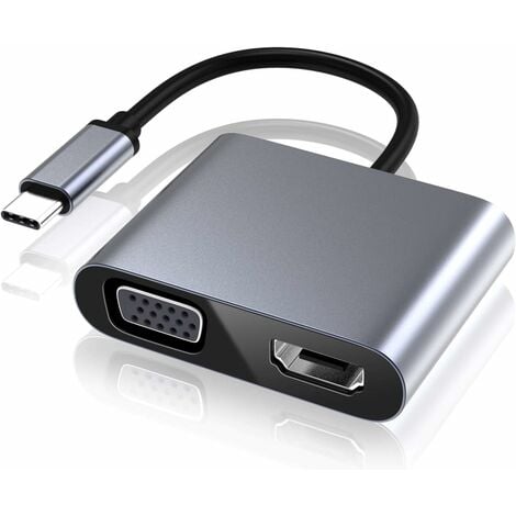 [TYPE C TO HDMI] Adaptateur type-c to HDMI-VGA -USB C 2 in 1