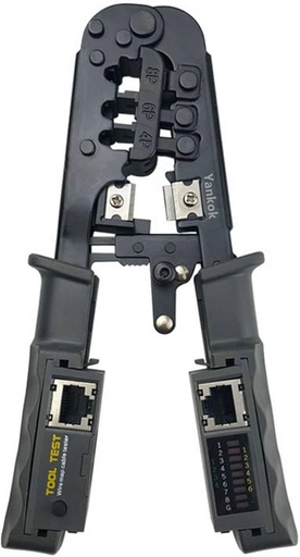 [468ST  HT-N5684R] Pince reseau avec testeur de câble pour RJ45 RJ12 RJ11