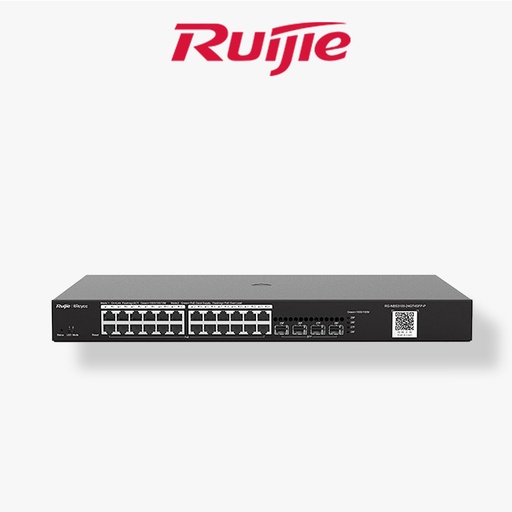 [RG-NBS3100-24GT4SFP-P-V2] Switche Ruijie 24 Port Gigabit Managed PoE/PoE+ Ports + 4 Sfp 370W