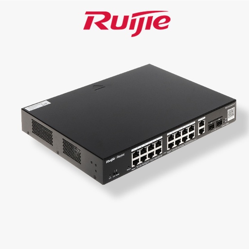 [RG-ES220GS-P] Switch Ruijie 20 ports Gigabit POE (16 Poe/Poe +2 Ports Gigabit Rj45+2 Ports SFP)