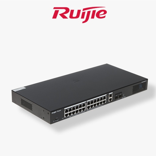[RG-ES228GS-LP] Switch Ruijie 28 Ports POE Gigabit Managed (24 ports PoE+, 2 ports RJ45, 2 ports SFP)