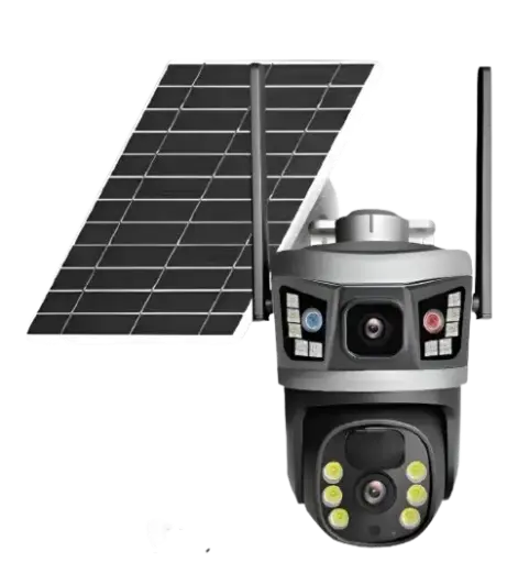 [IPC-V380-4G Q5] Camera Solaire 3 Lens 6K 4G Wifi Zoom x10