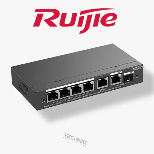 [RG-ES206GS-P] Switch Ruijie 6 Ports Gigabit Smart Poe (4 Poe/Poe +1 Gigabit Rj45+1 SFP Uplink) Managed