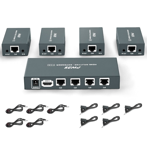 [SWDEX  1X4] KVM Extender HDMI 1x4 – Extension HDMI + USB jusqu'à 4 écrans