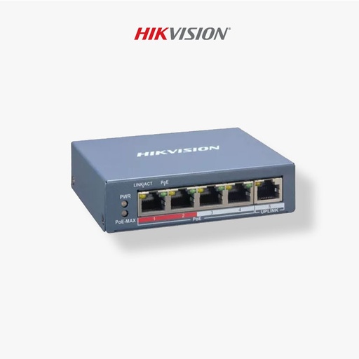 [SW hik 4poe 100mb 35w DS-3E0105P-E/M(B)] Switch Hikvision 5 Ports (4Ports POE) 10/100 Mbps